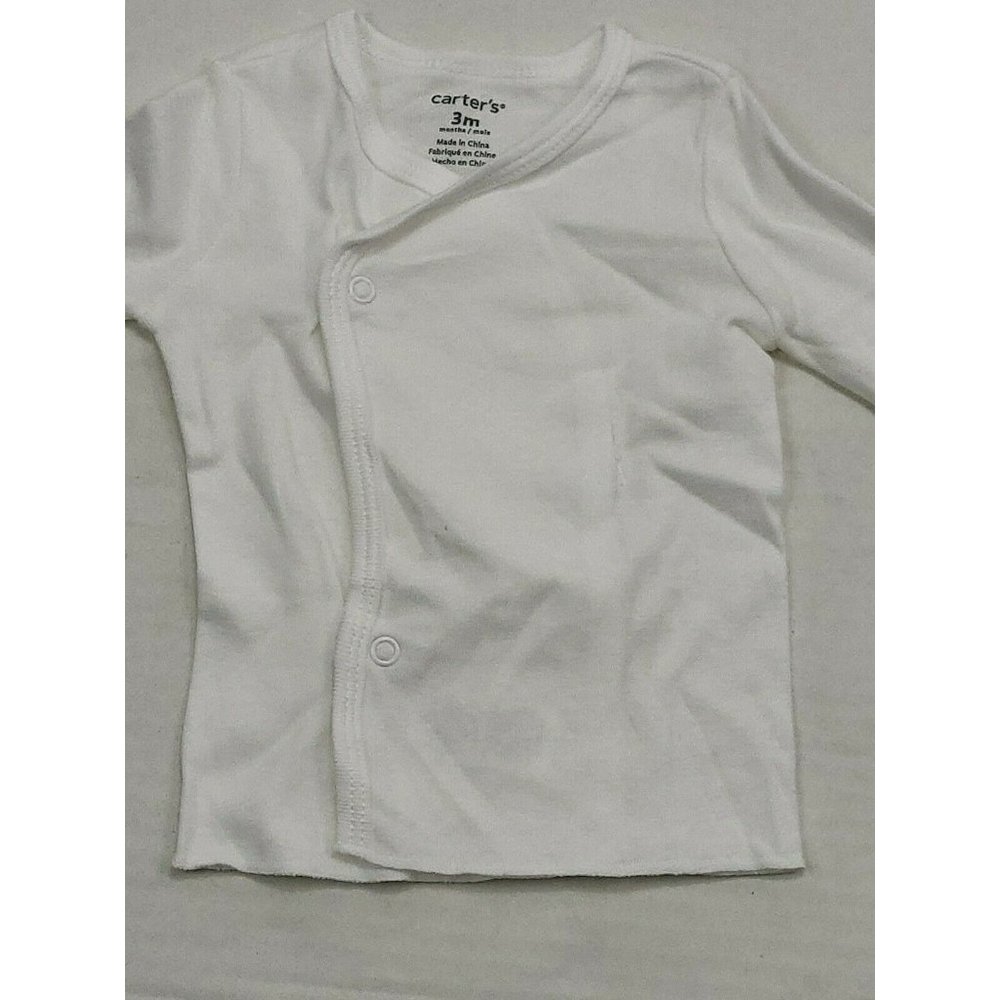 Carter's 4-Pack Kimono Side-Snap Solid White 3 Mon - Picture 3 of 10